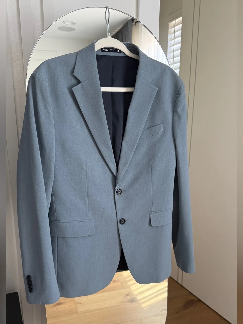 Zara Men's Light Gray Blazer Jacket Suit
